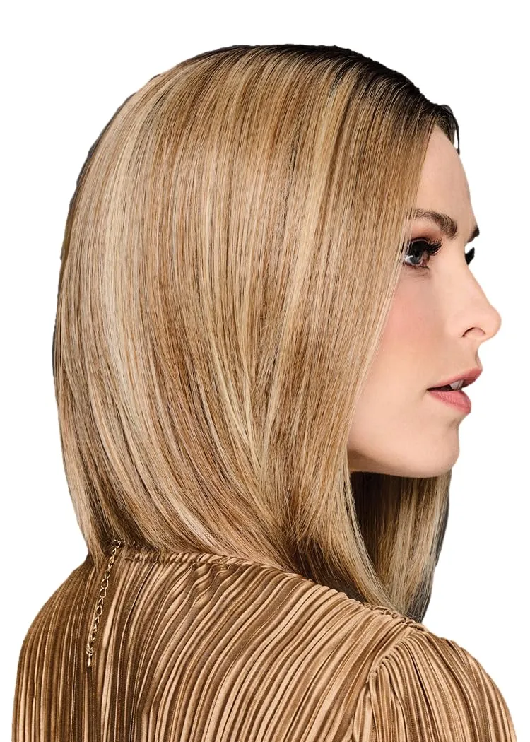 Glam Era Shoulder-Length Bob Wig, Sleek and Trendy With Center Part, Average Cap - GF14-22SS Wheat
