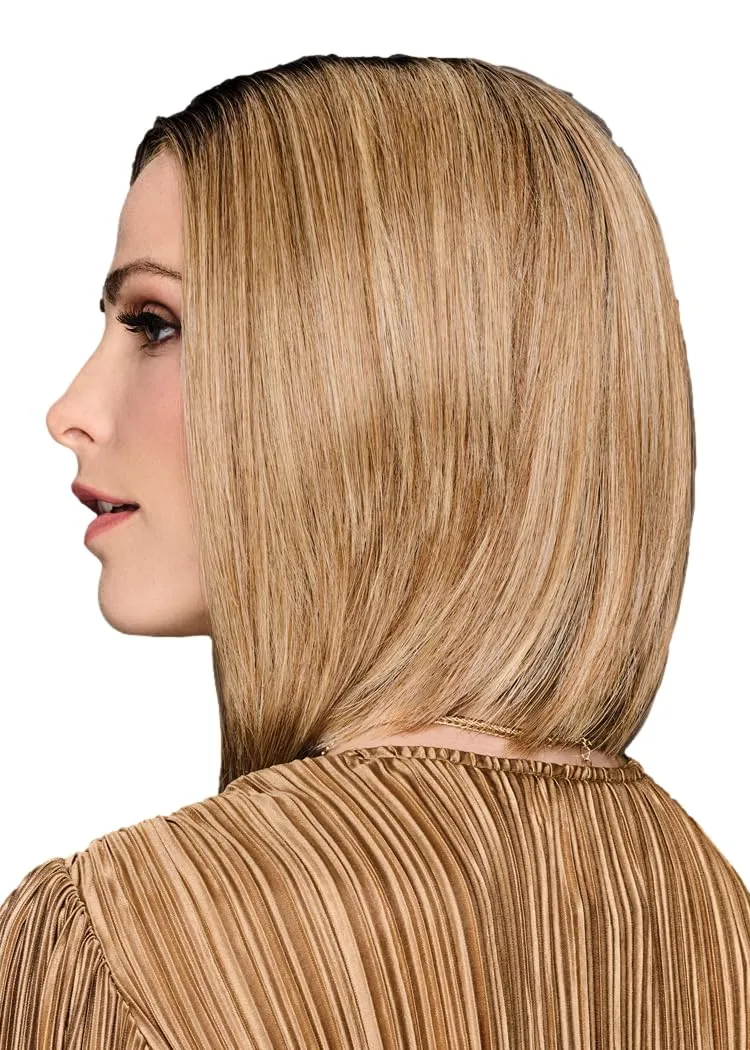 Glam Era Shoulder-Length Bob Wig, Sleek and Trendy With Center Part, Average Cap - GF14-22SS Wheat
