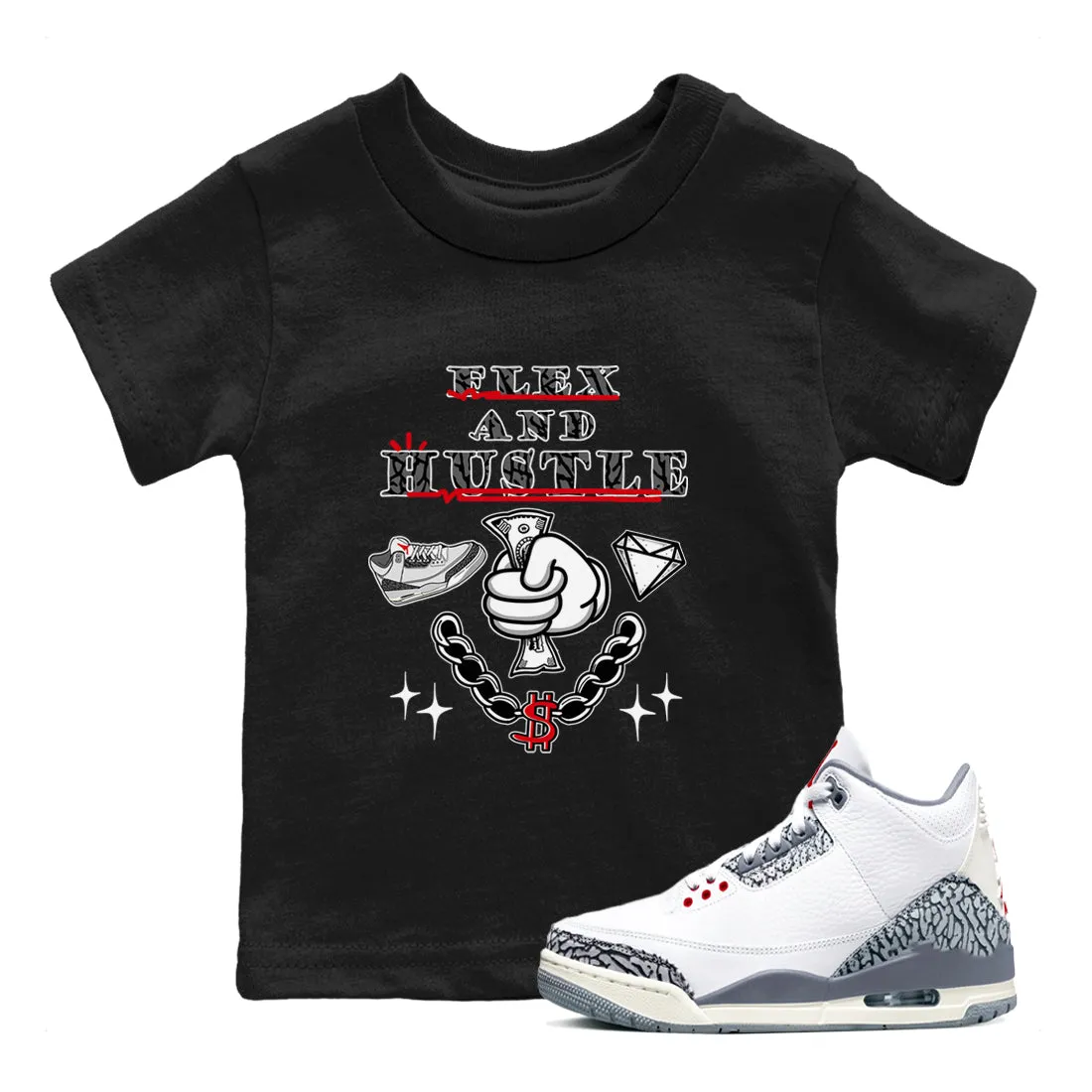 Grey Hustle SNRT Kids Tees Air Live chat support Jordan Sneaker Seamless integration Flex 3 - And Cement