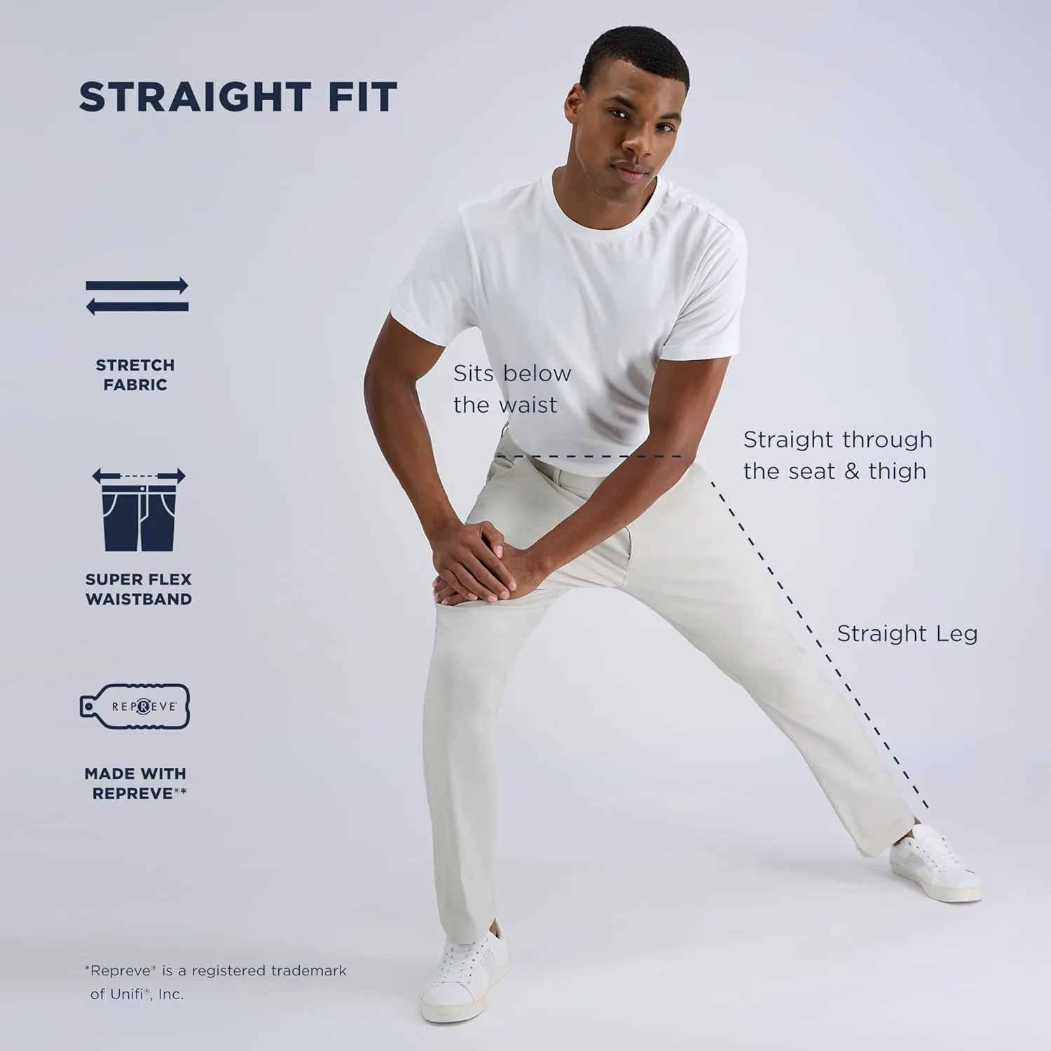 Haggar Men's Life Khaki Straight Fit Flat Front Flex Pant