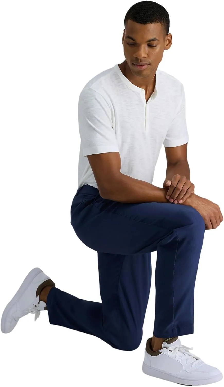 Haggar Men's Life Khaki Straight Fit Flat Front Flex Pant