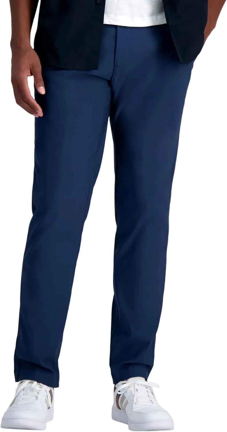 Haggar Men's Life Khaki Straight Fit Flat Front Flex Pant