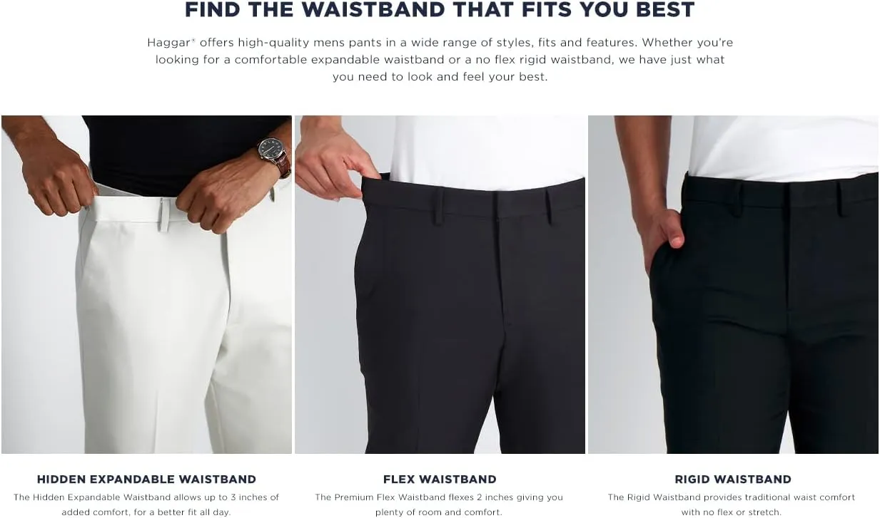 Haggar Men's Premium Comfort Dress Slim Fit Flat Front Pant