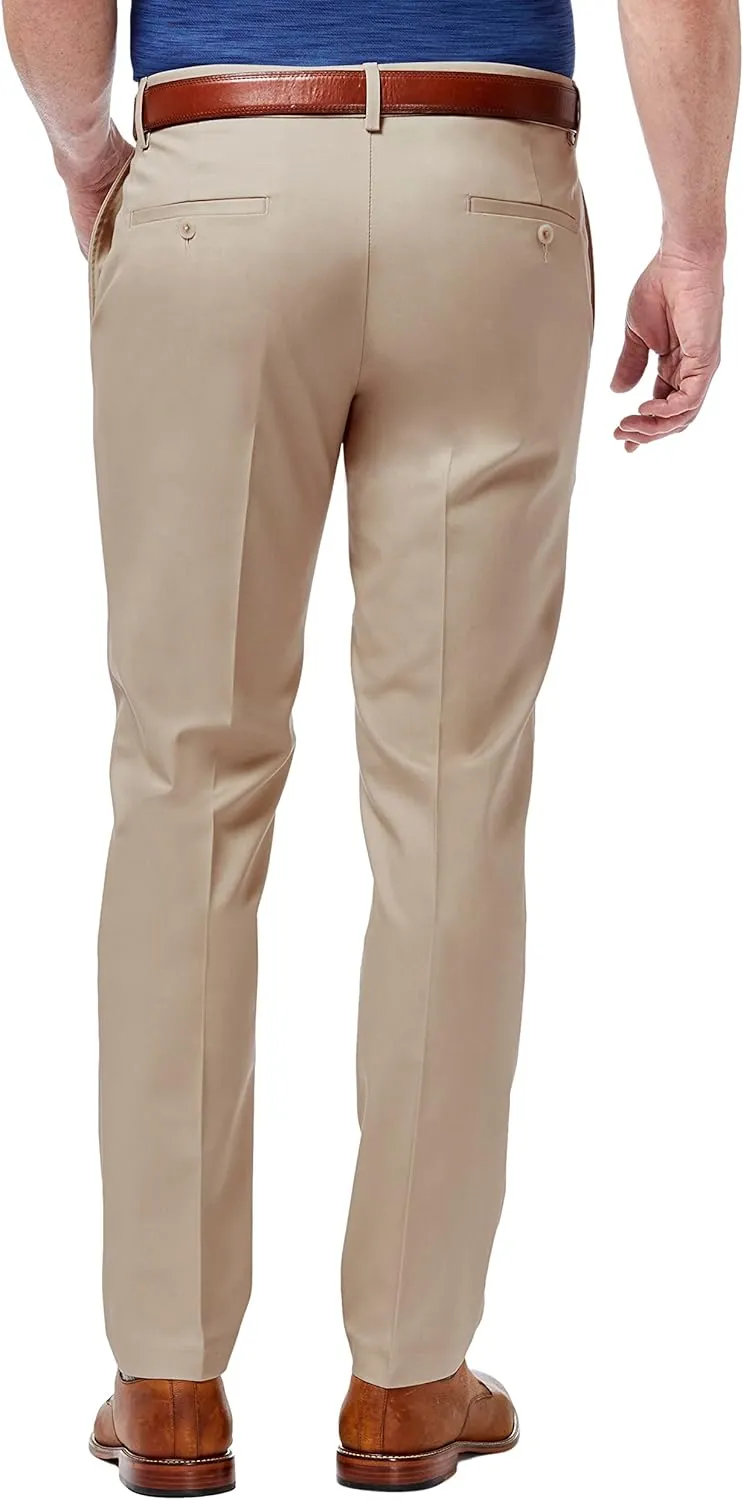 Haggar Men's Premium No Iron Khaki Slim Fit Flat Front Casual Pant