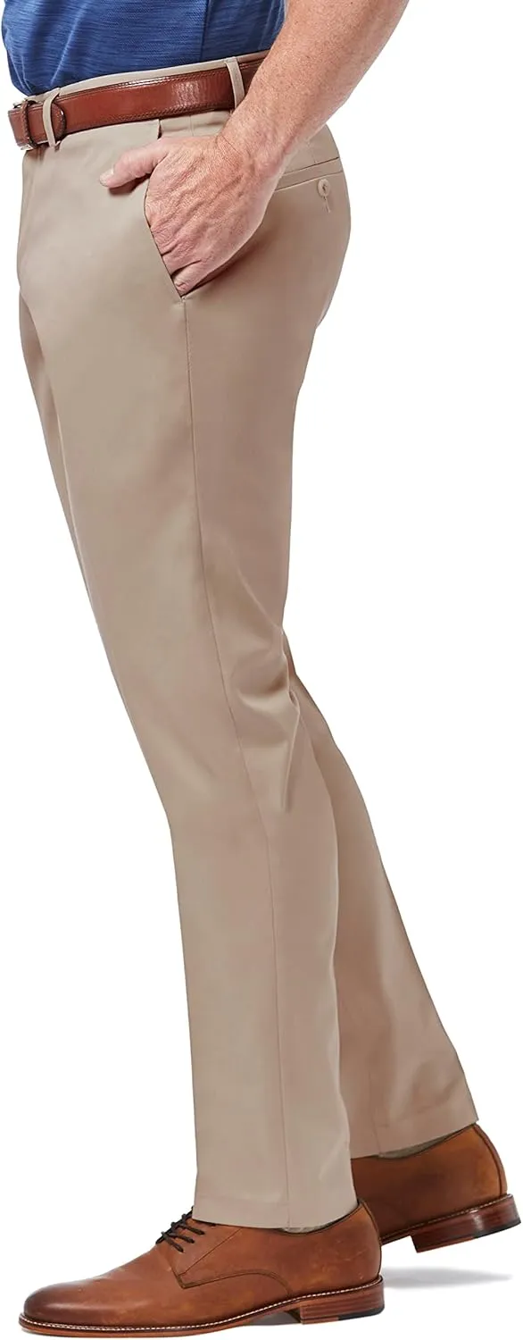 Haggar Men's Premium No Iron Khaki Slim Fit Flat Front Casual Pant