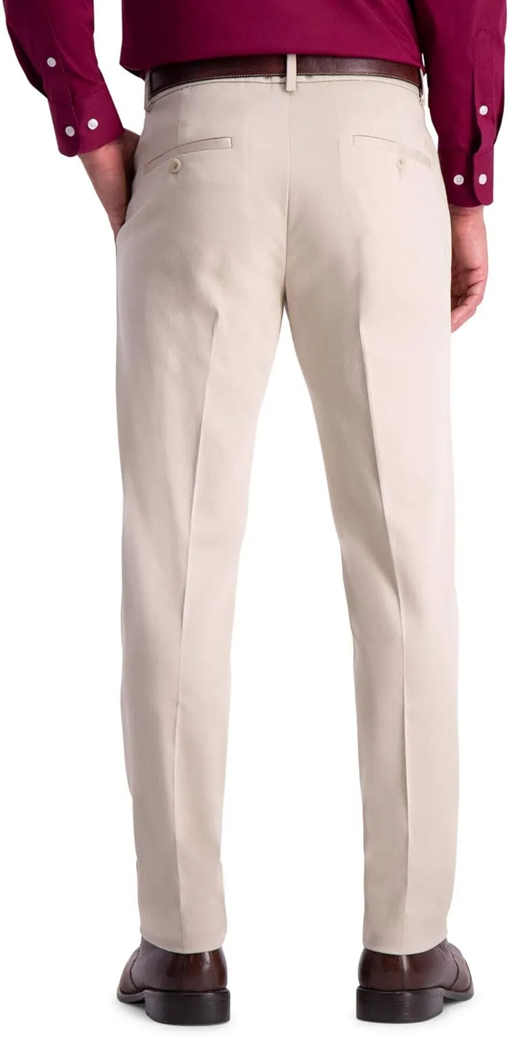 Haggar Men's Premium No Iron Khaki Slim Fit Flat Front Casual Pant