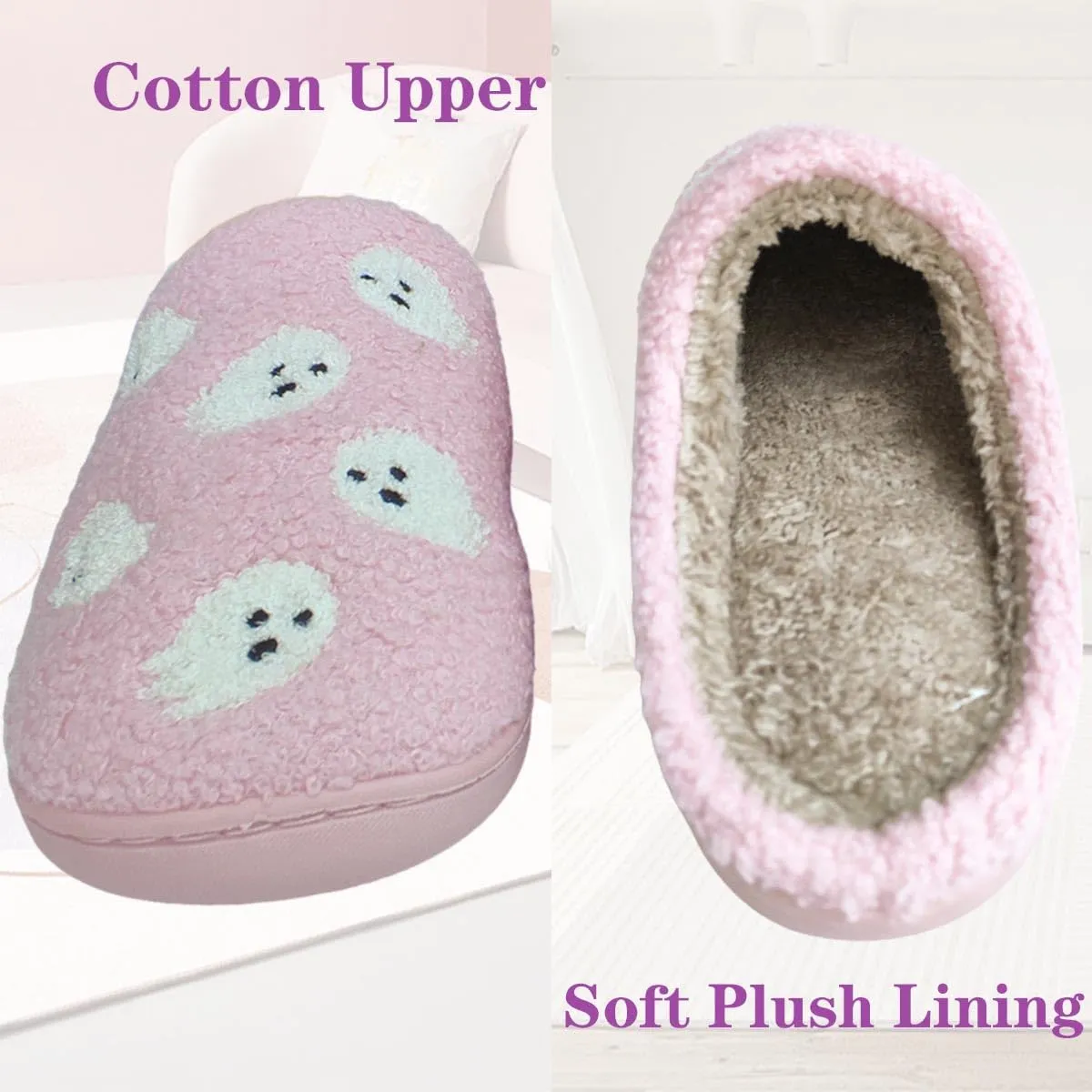 Halloween Comfy Pumpkin Slippers - Womens & Mens Memory Foam House Slippers