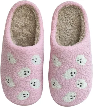 Halloween Comfy Pumpkin Slippers - Womens & Mens Memory Foam House Slippers