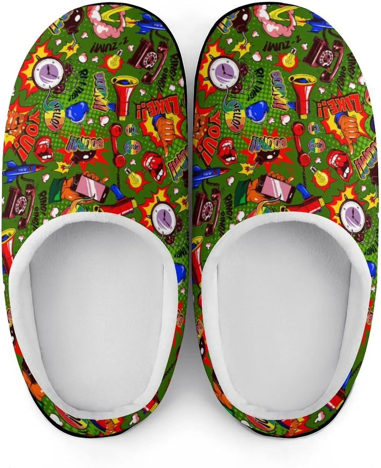 Halloween Slippers For Women Men Warm Cotton House Slippers Hard Sole Comfy Clog Slippers Slip-On Shoes Indoor Outdoor