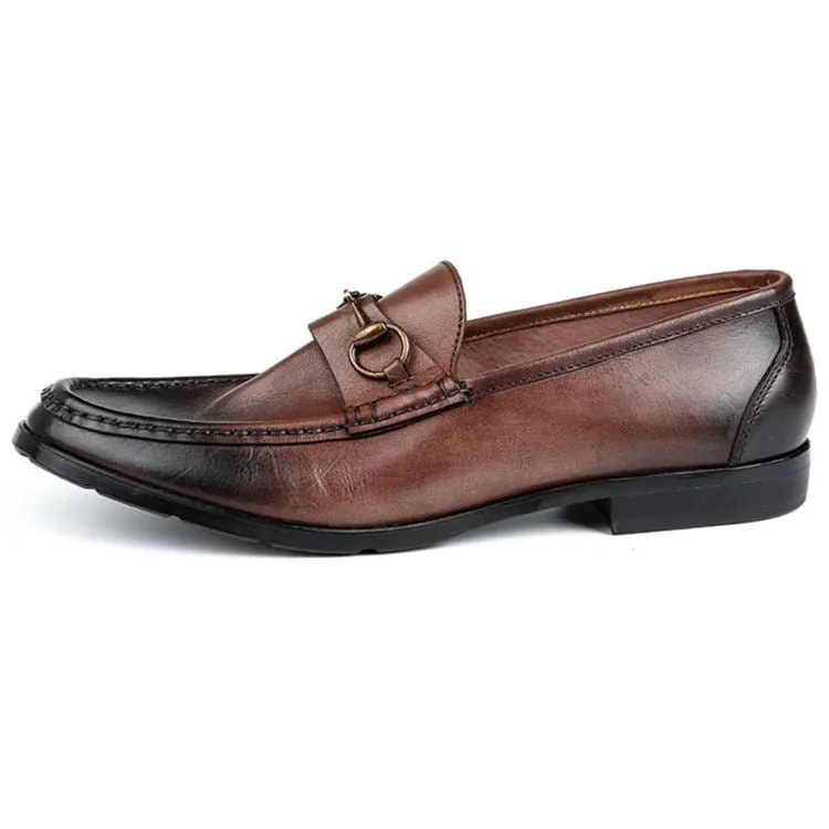 Handmade Full Grain Leather Buckle Loafer Shoes