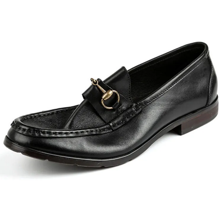 Handmade Full Grain Leather Buckle Loafer Shoes