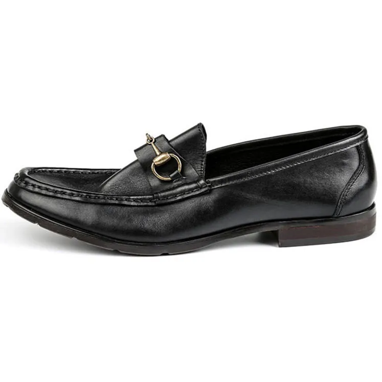 Handmade Full Grain Leather Buckle Loafer Shoes