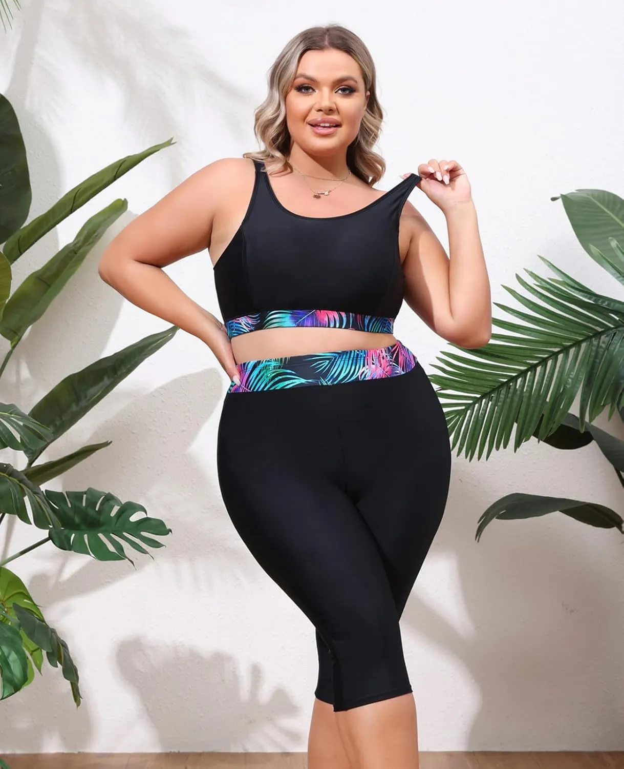 Hanna Nikole Women 3 Pieces Plus Size Rash Guard Swimwear Sun Protection Surfing Bathing Suits Long Sleeve Swimsuits