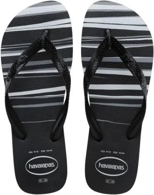 Havaianas Men Top Basic Flip Flops - Men's Summer Sandals - Black/White, 9/10