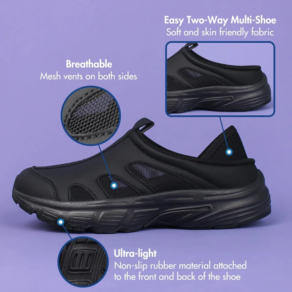 Hawkwell Women's Slip On Two-Way Lightweight Nursing Shoes Breathable Non Slip Work Shoes