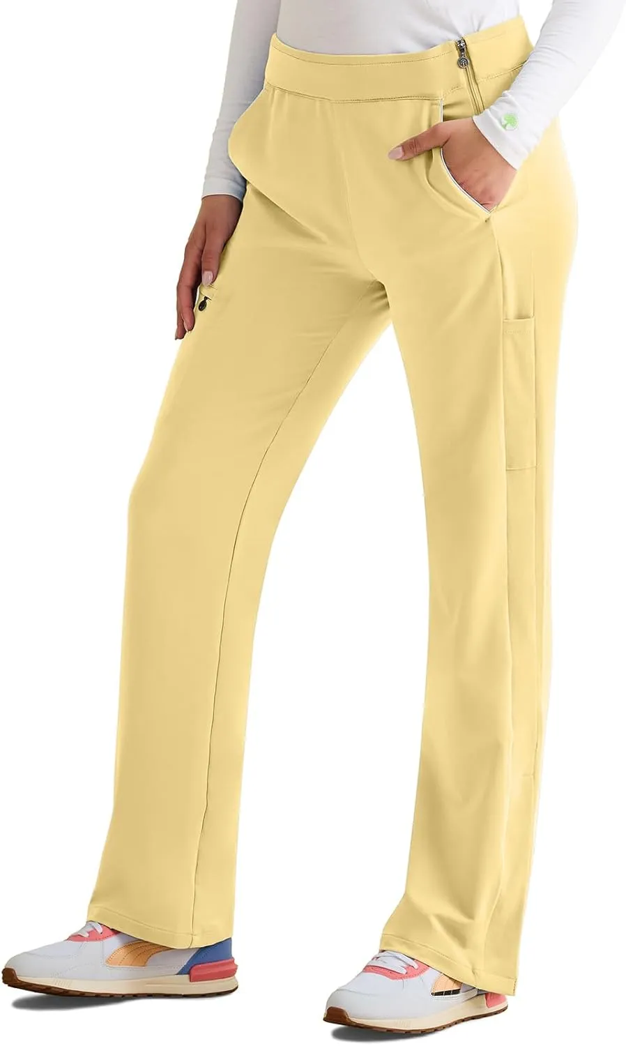 Healing Hands Women's Scrub Pant Mid Rise Nissa with 6 Pockets, Moisture Wicking, 360° Stretch & Recycled Poly - HH100