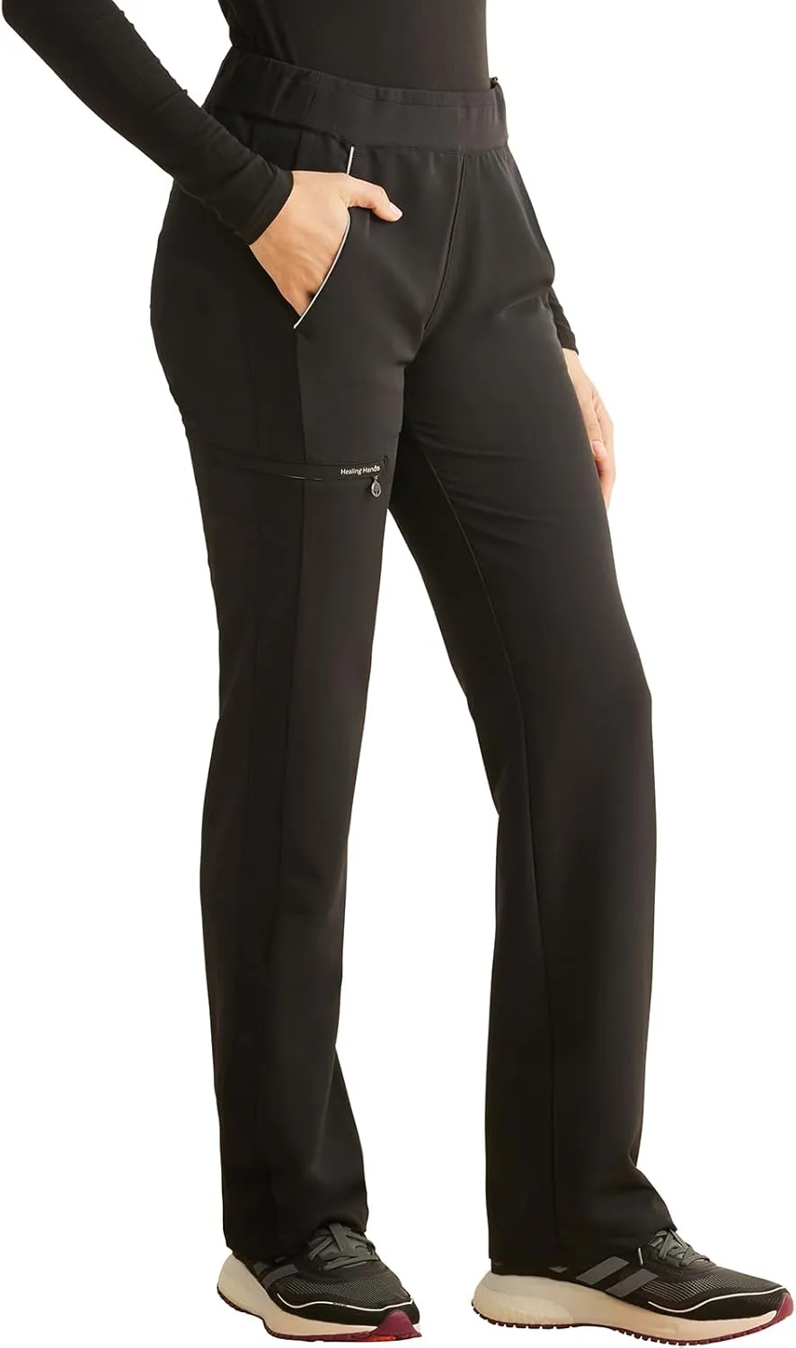Healing Hands Women's Scrub Pant Mid Rise Nissa with 6 Pockets, Moisture Wicking, 360° Stretch & Recycled Poly - HH100