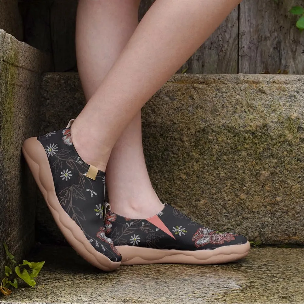 Hetios Women's Casual Slip On Loafers Walking Comfortable Knit Mesh Ladies Painted Travel Shoes