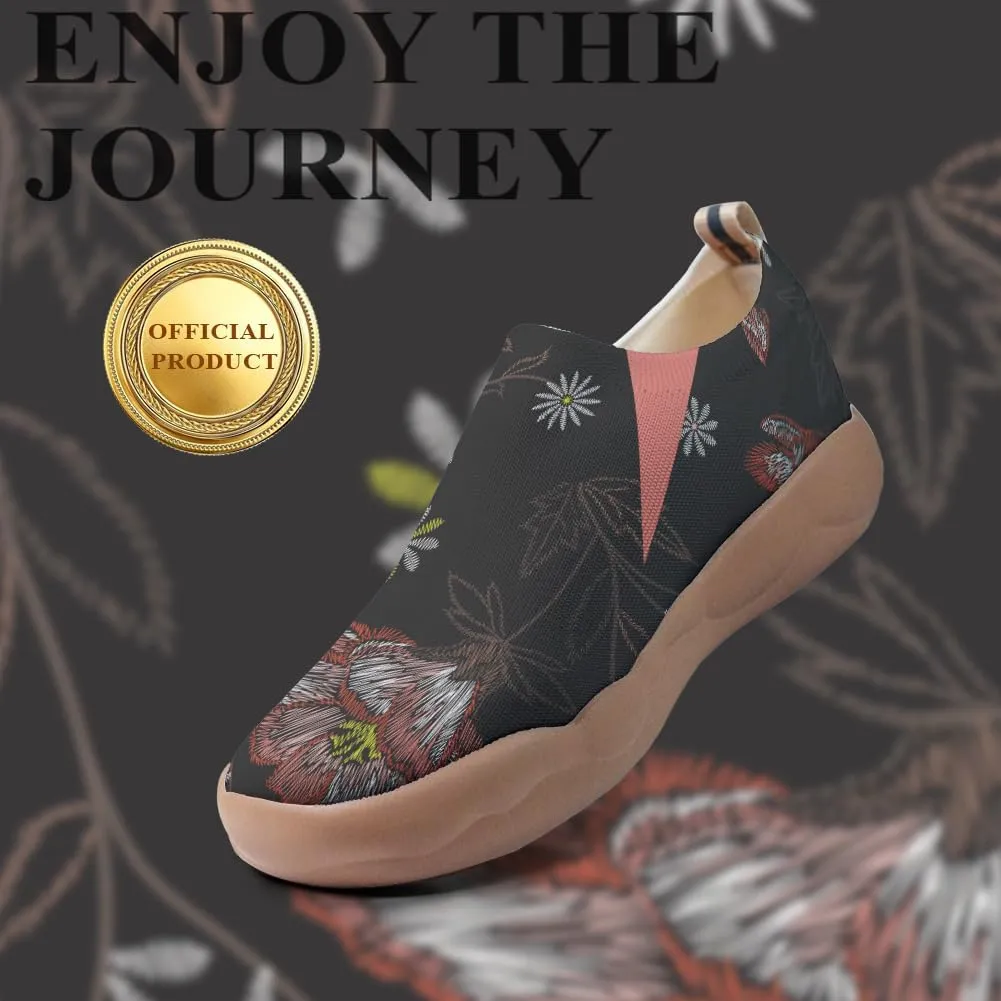 Hetios Women's Casual Slip On Loafers Walking Comfortable Knit Mesh Ladies Painted Travel Shoes