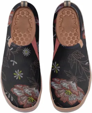 Hetios Women's Casual Slip On Loafers Walking Comfortable Knit Mesh Ladies Painted Travel Shoes