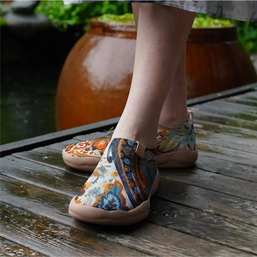 Hetios Women's Casual Slip On Loafers Walking Comfortable Knit Mesh Ladies Painted Travel Shoes