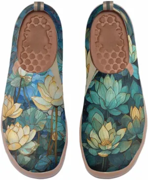 Hetios Women's Casual Slip On Loafers Walking Comfortable Knit Mesh Ladies Painted Travel Shoes