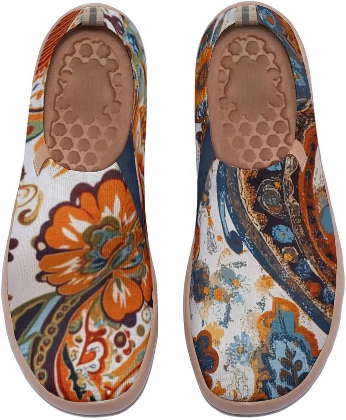 Hetios Women's Casual Slip On Loafers Walking Comfortable Knit Mesh Ladies Painted Travel Shoes