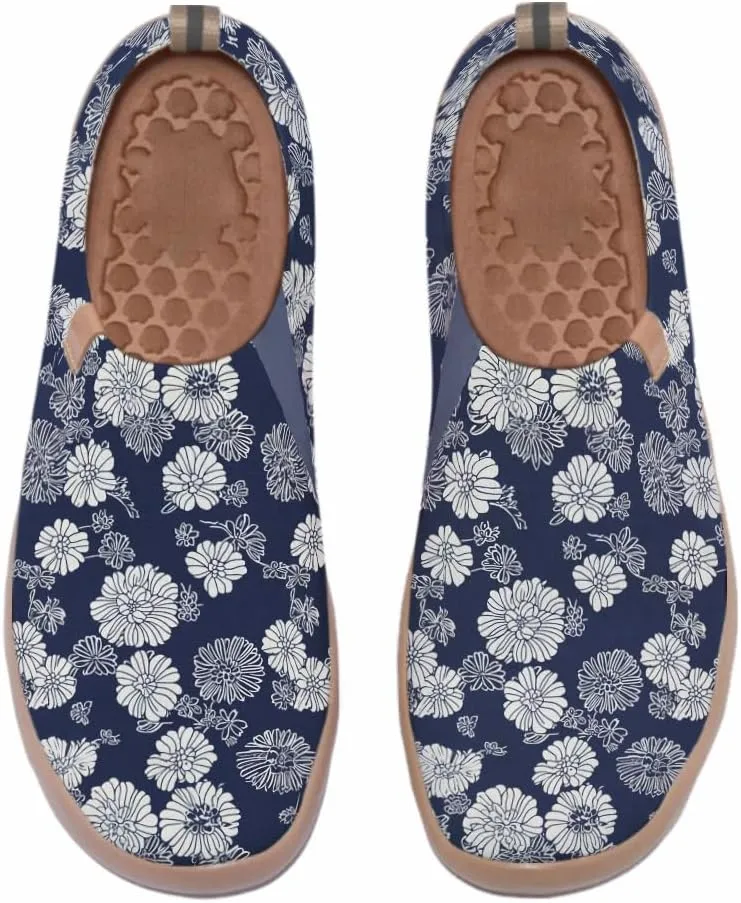 Hetios Women's Travel Footwear Knit Mesh Artistic Slip On Shoes Lightweight Comfortable Casual Loafers