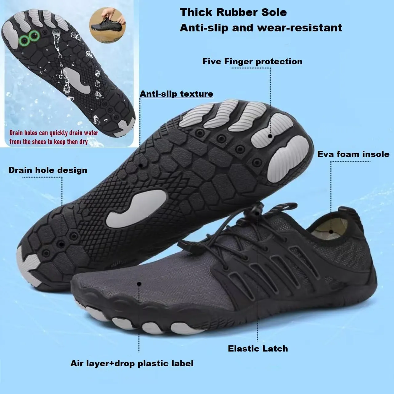Hike Barefoot Shoes Women,2025 New Hiking Barefoot Shoes for Women Men , Breathable & Non-Slip Athletic Footwear, comfortable breathable zero-drop trail running shoes, Water Shoes Women Men ，quick-drying non-slip wide-toe box water shoes