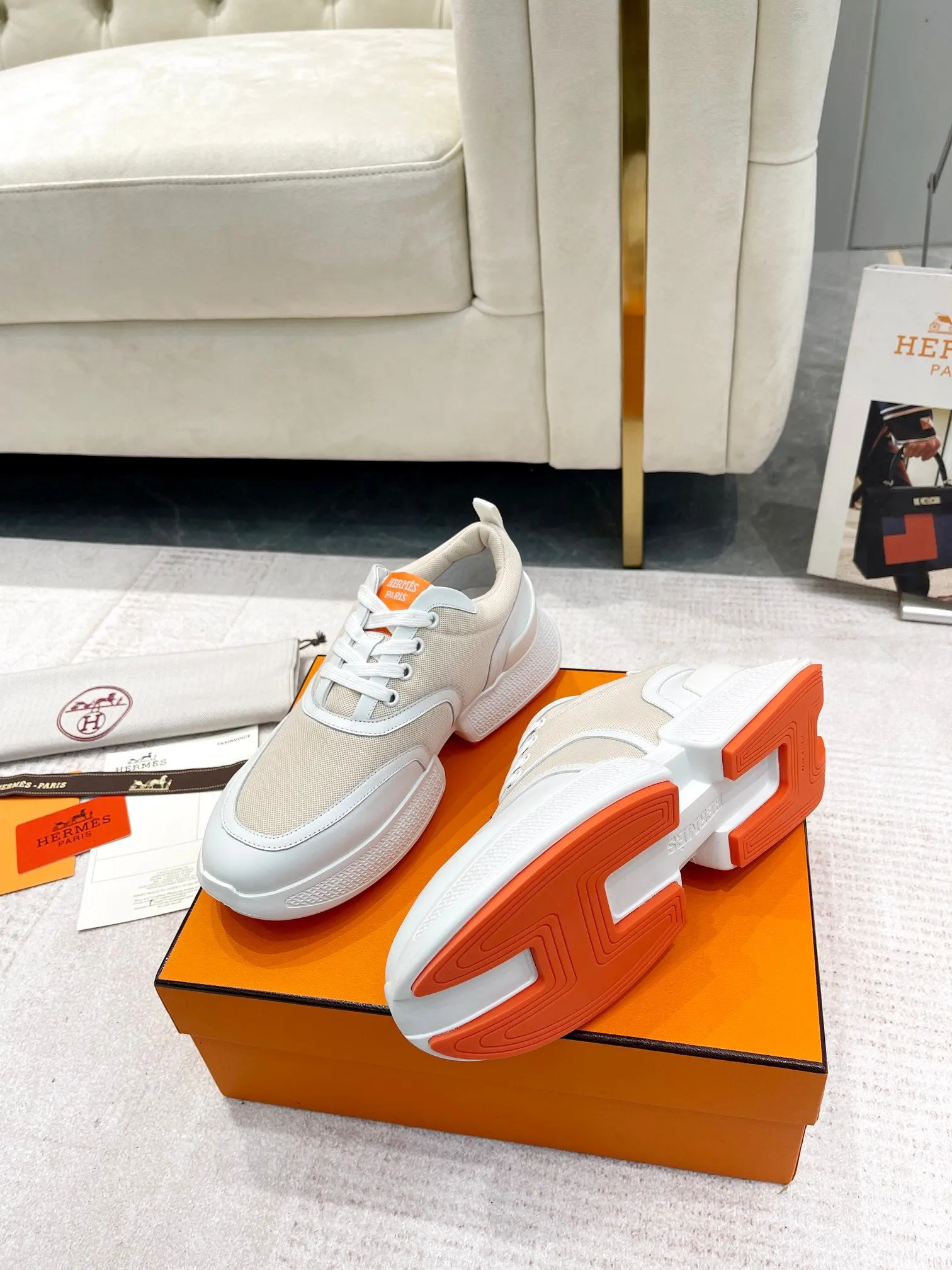 HM Giga Sneaker Light Fawn Beige Fabric 206298