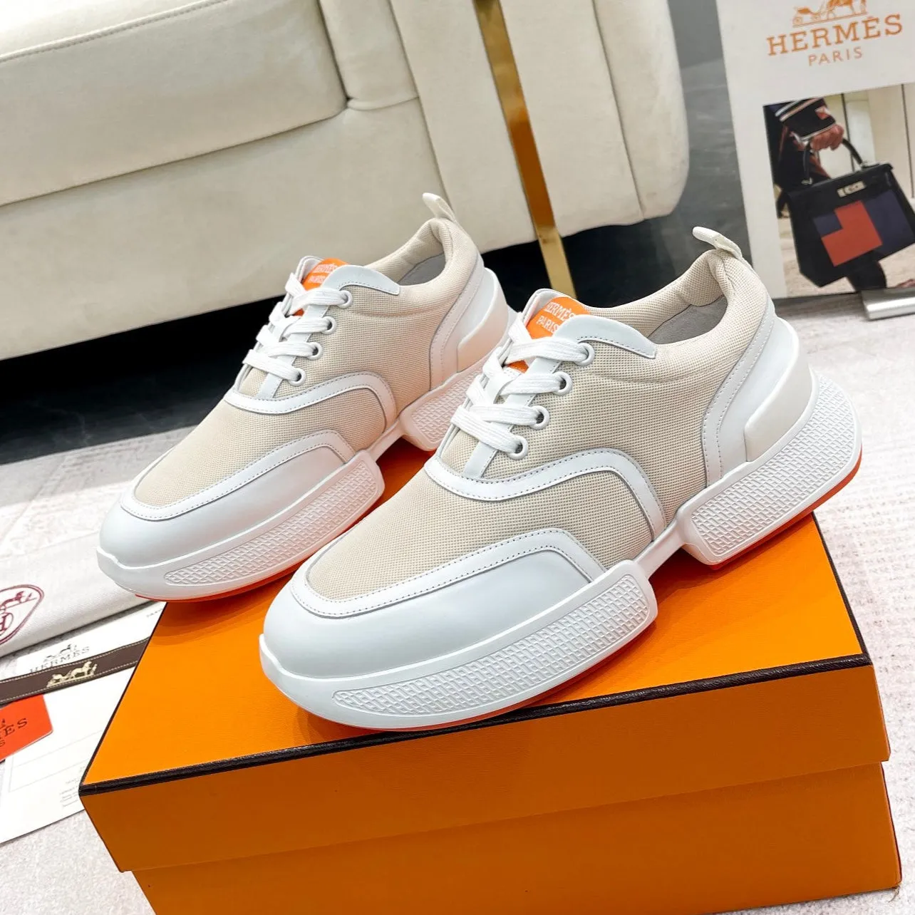 HM Giga Sneaker Light Fawn Beige Fabric 206298
