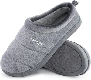 HomeTop Women's Comfy Quilted Slipper Soft Cashmere Like Slip on Memory Foam House Shoe