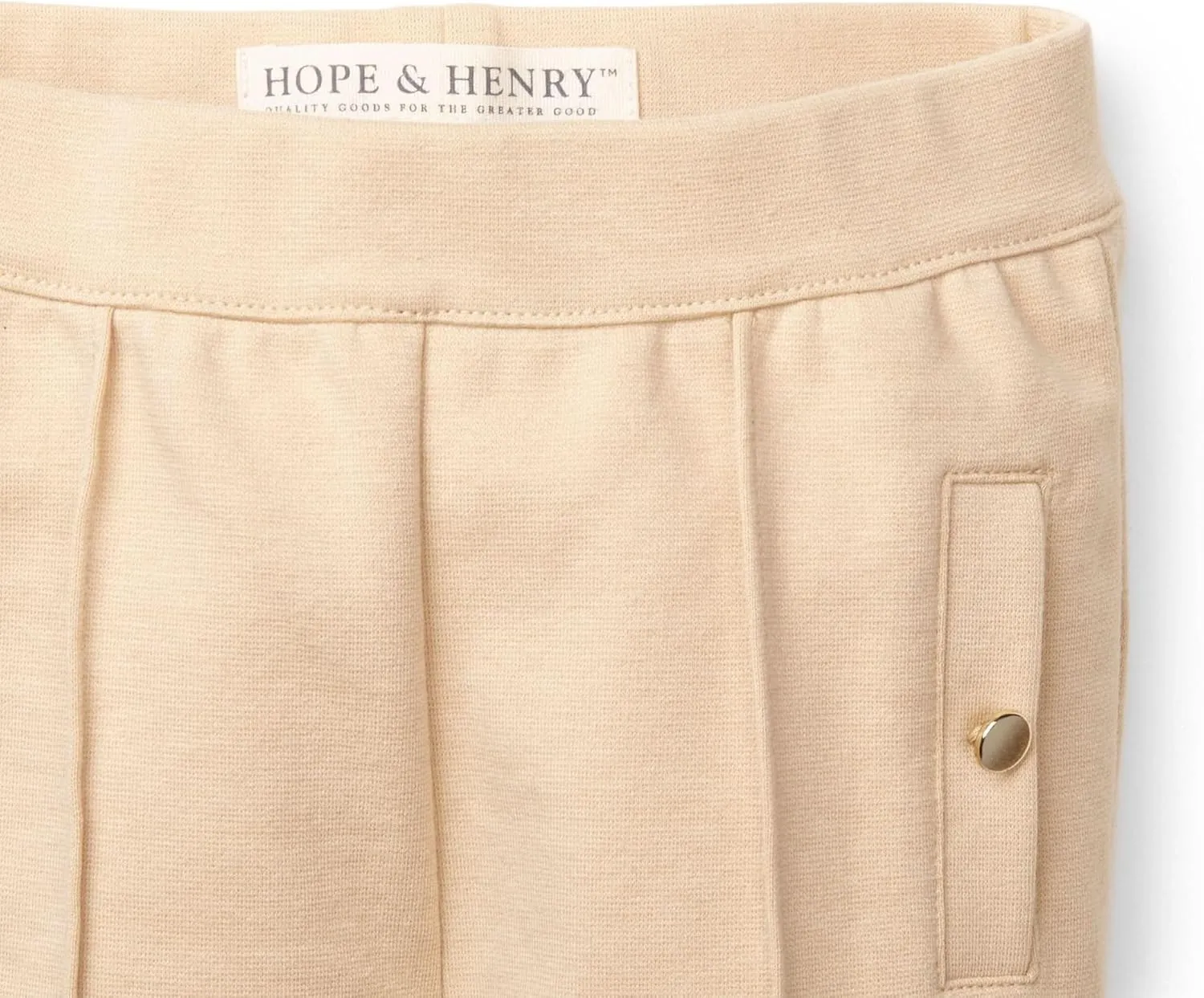 Hope & Henry Girls' Ponte Pants with Button Details