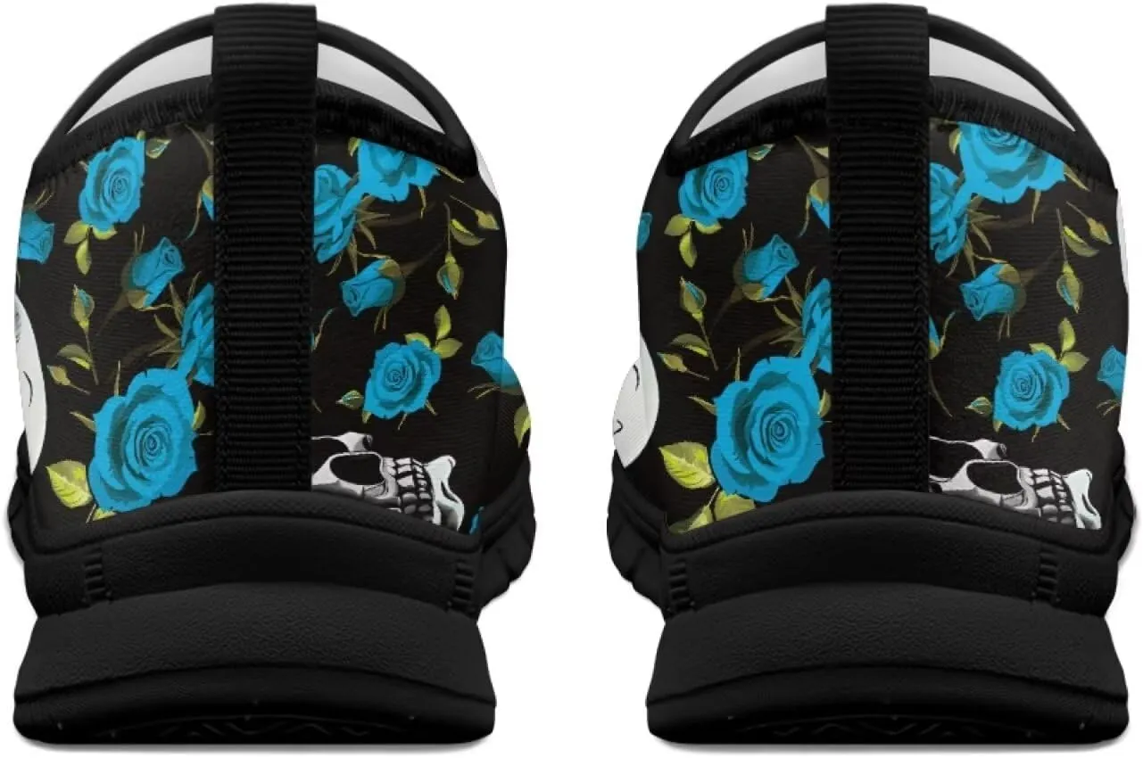 Howilath Skull Print Slip on Shoes for Men Casual House Shoes Running Sneakers Hands Free Shoes with Anti-Slip Sole