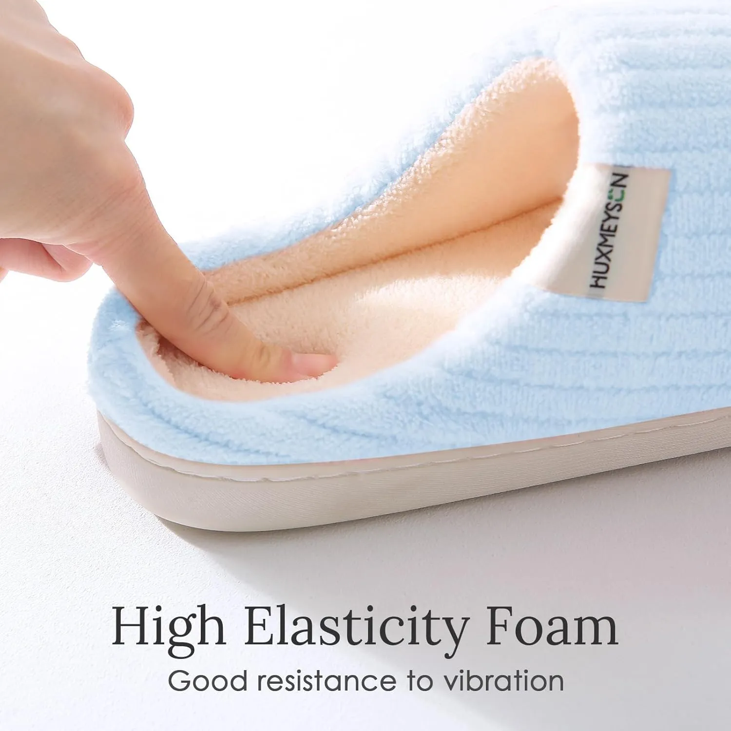 HUXMEYSON Slippers for Women, Warm Memory Foam Comfy House Slippers with Anti-Skid Rubber Sole for Indoor and Outdoor