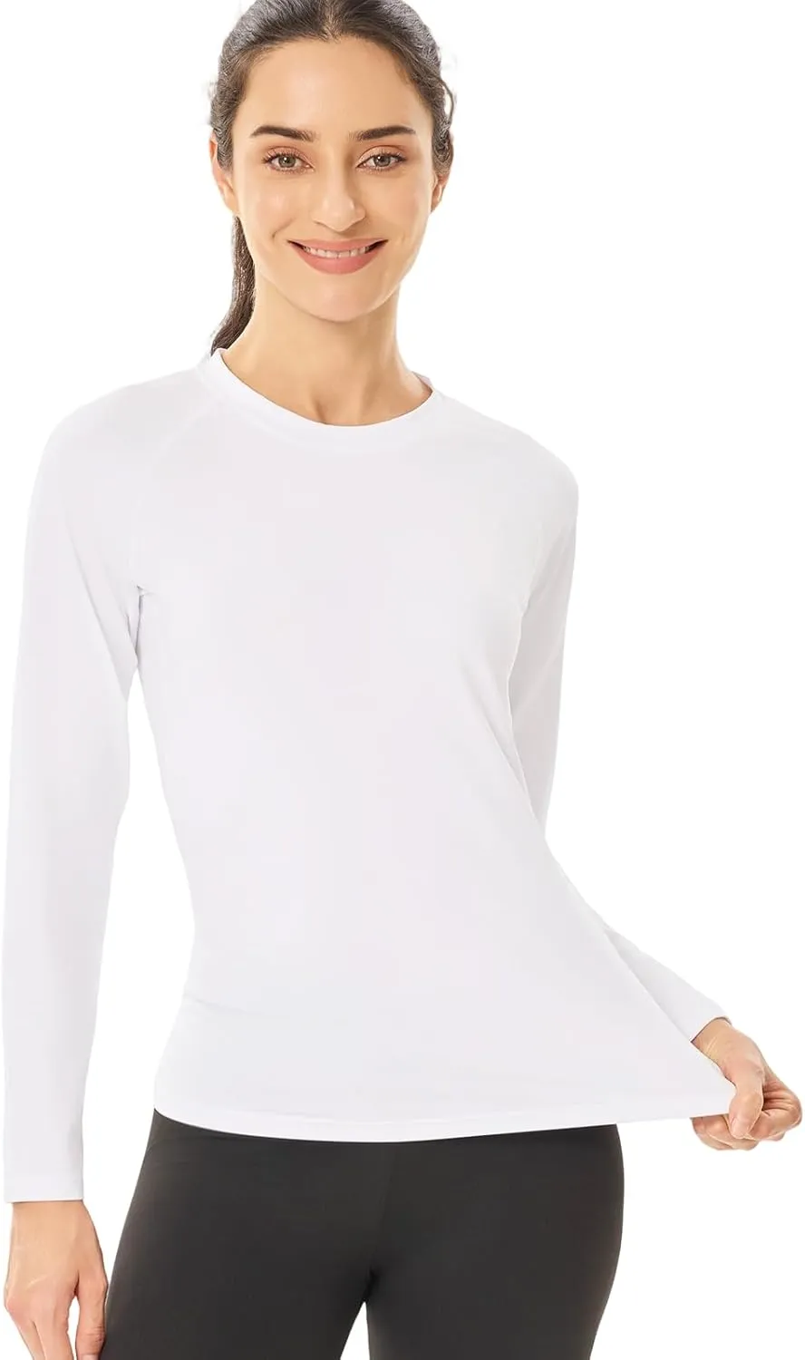 HYCOPROT 4 Pack Women's Compression Shirt Long Sleeve Workout Tops Quick Dry Baselayer Athletic T Shirt Gym Yoga Running