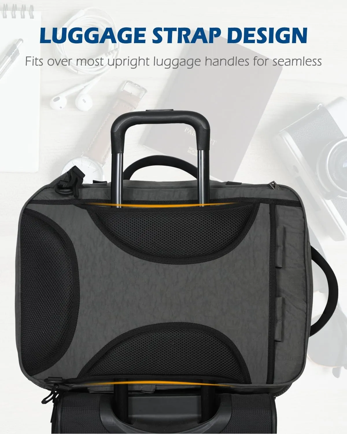 Hynes Eagle 44L Carry on Backpack Airline Approved Travel Backpack for Men Women Large Laptop Backpack 17 inch Nylon Backpack Overnight Weekender Duffel Bag Grey with 3PCS Packing Cubes