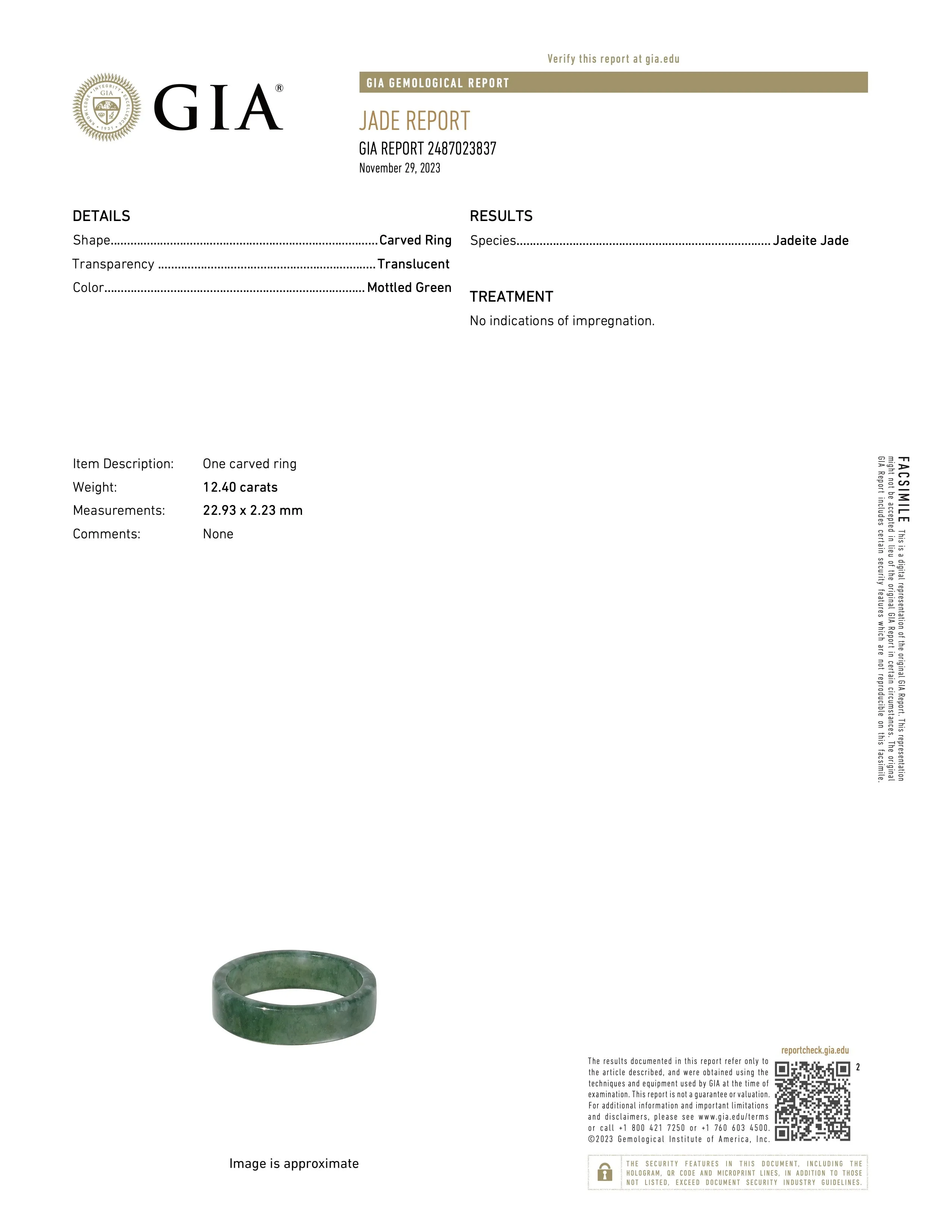 Ideali Flat Jadeite Jade Ring
