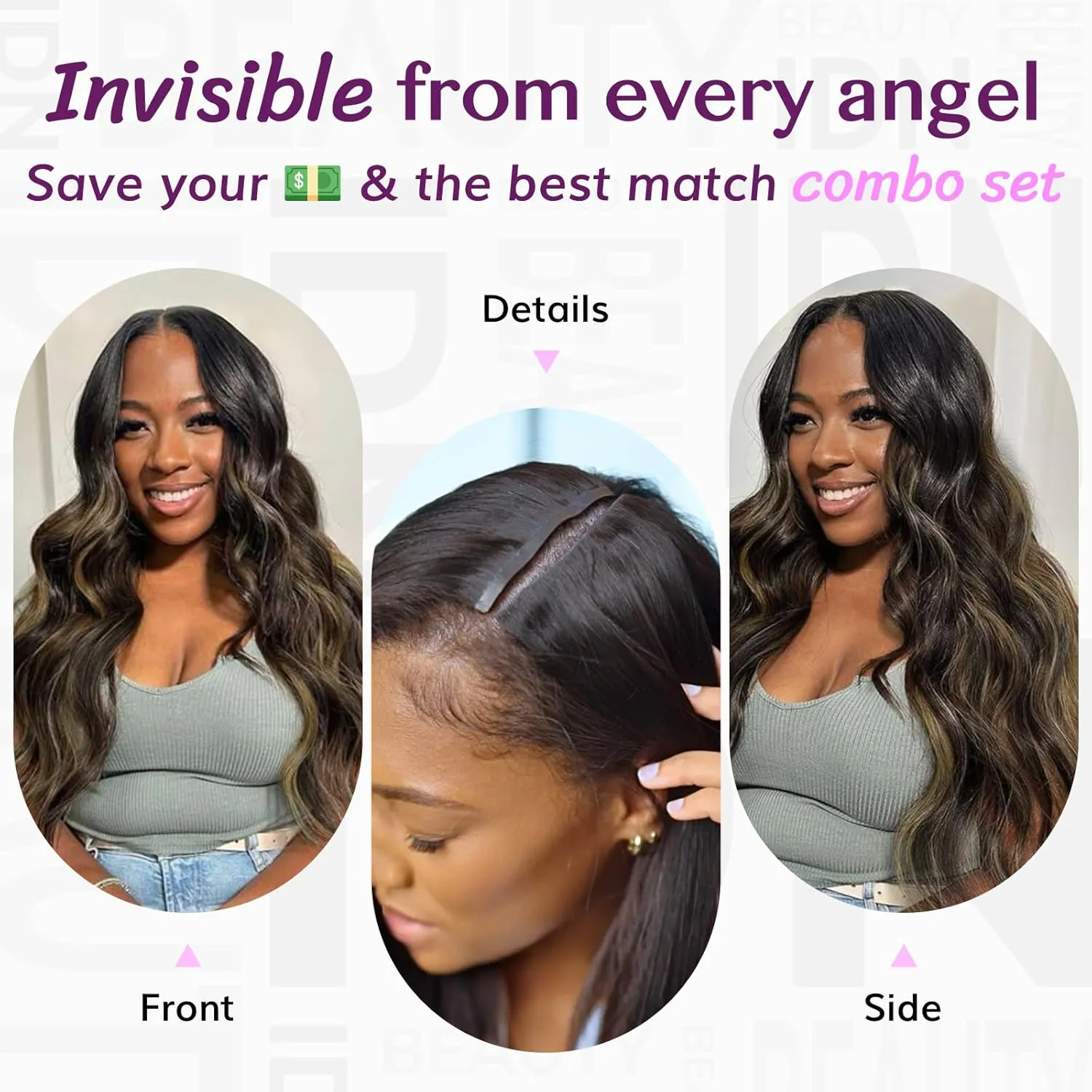 IDN BEAUTY 5 2 Invisi Edge Seamless Clip in Hair Extensions Human Hair, Body Wave Balayage Natural Black to Brown 14 Inch 100g 5pcs Invisible Edge & 2pcs Seamless Clip ins for Black Women No Leave Out