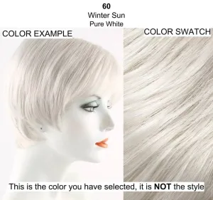 Ignite Avg Cap Wig Color 60 Winter Sun - Jon Renau Wigs 5.75" Short Angled Layers Heat Resistant SmartLace Front Hand-Knotted Cap Sleek Bob Lightweight Synthetic, Bundle Comb