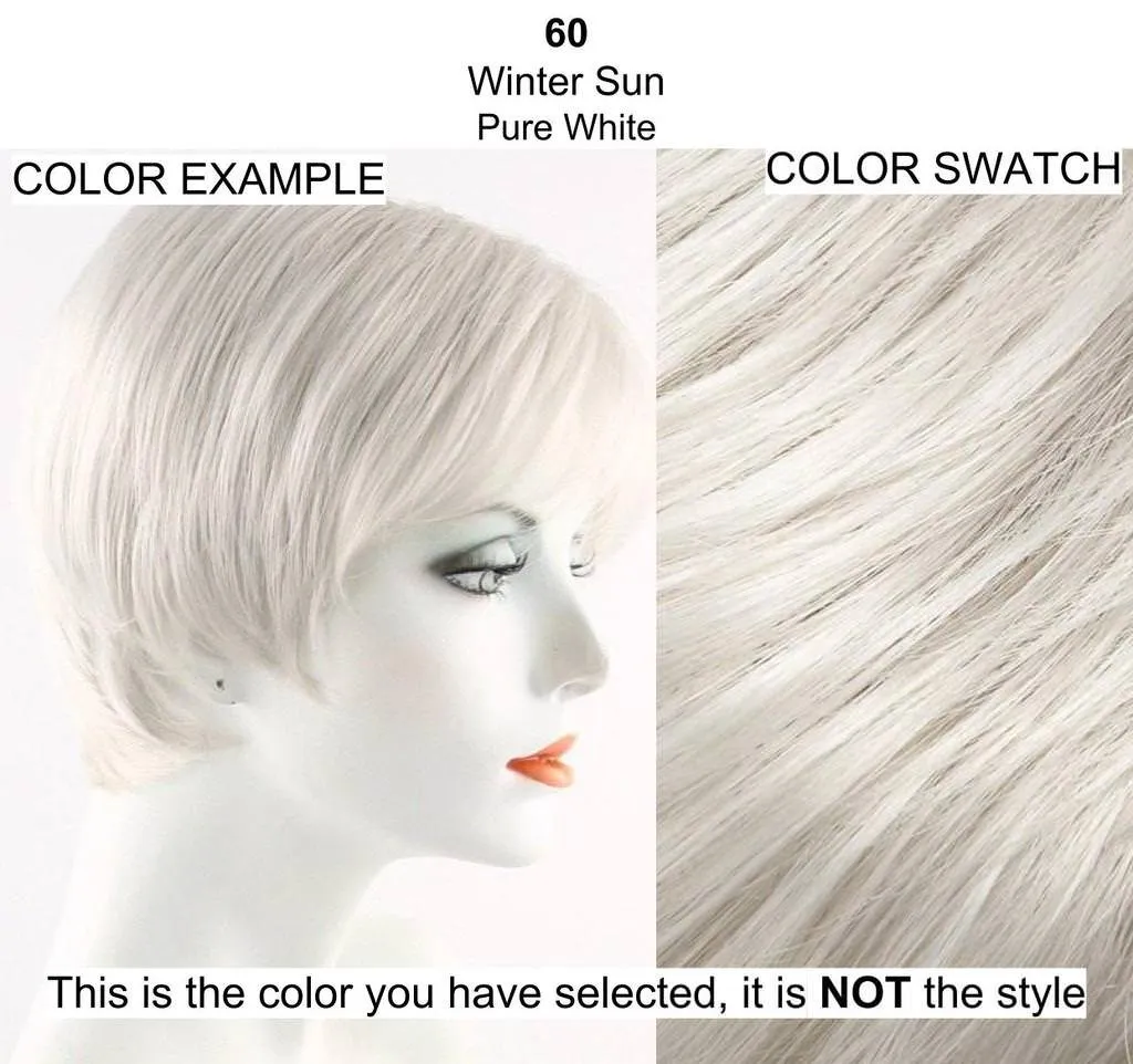 Ignite Avg Cap Wig Color 60 Winter Sun - Jon Renau Wigs 5.75" Short Angled Layers Heat Resistant SmartLace Front Hand-Knotted Cap Sleek Bob Lightweight Synthetic, Bundle Comb