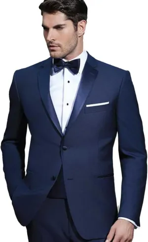 IKE Behar Navy Two Button Notch Lapel Tuxedo