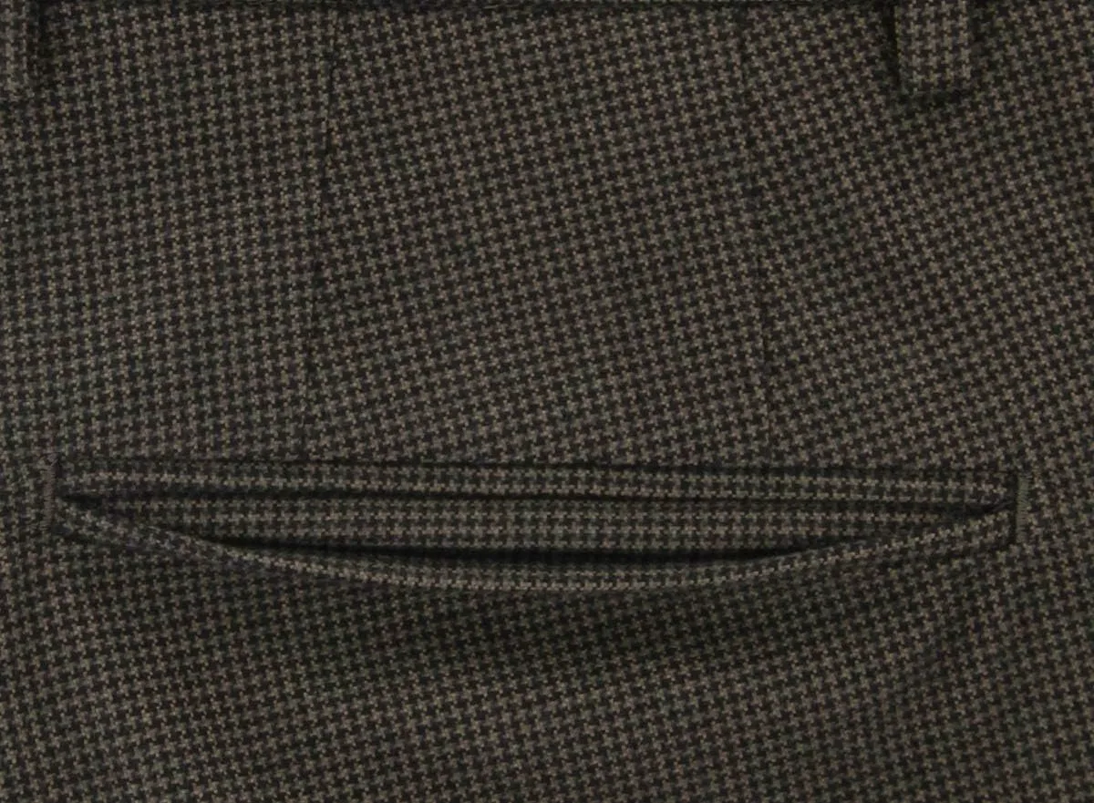 Incotex Brown Micro-Check Cotton Blend Pants - Slim