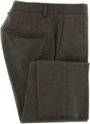 Incotex Brown Micro-Check Cotton Blend Pants - Slim