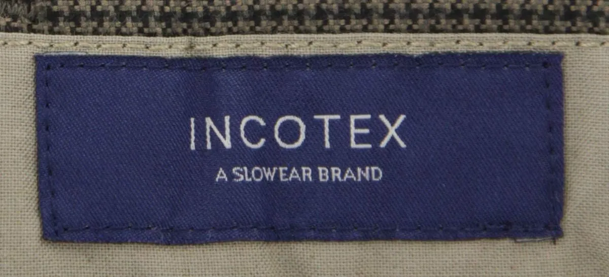 Incotex Brown Micro-Check Cotton Blend Pants - Slim