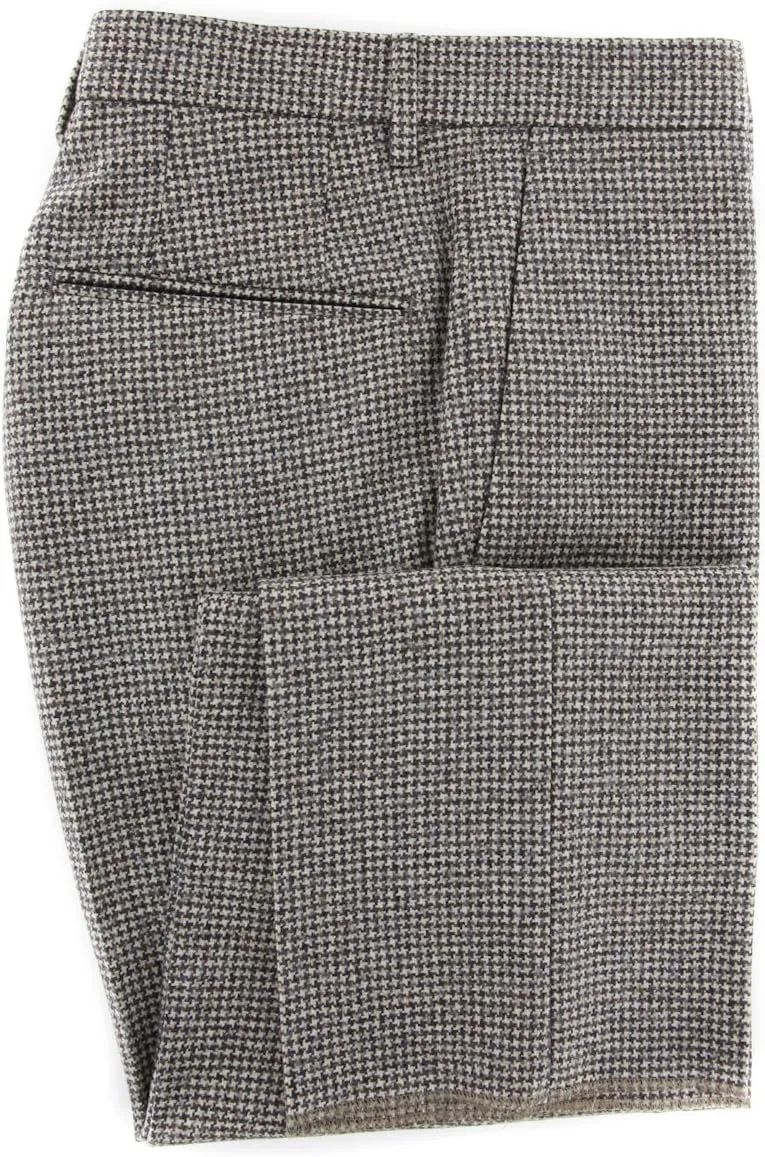 Incotex Cream Micro-Houndstooth Pants - Slim