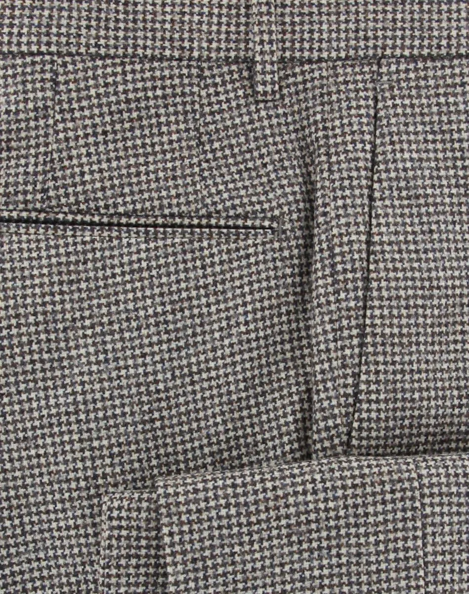 Incotex Cream Micro-Houndstooth Pants - Slim