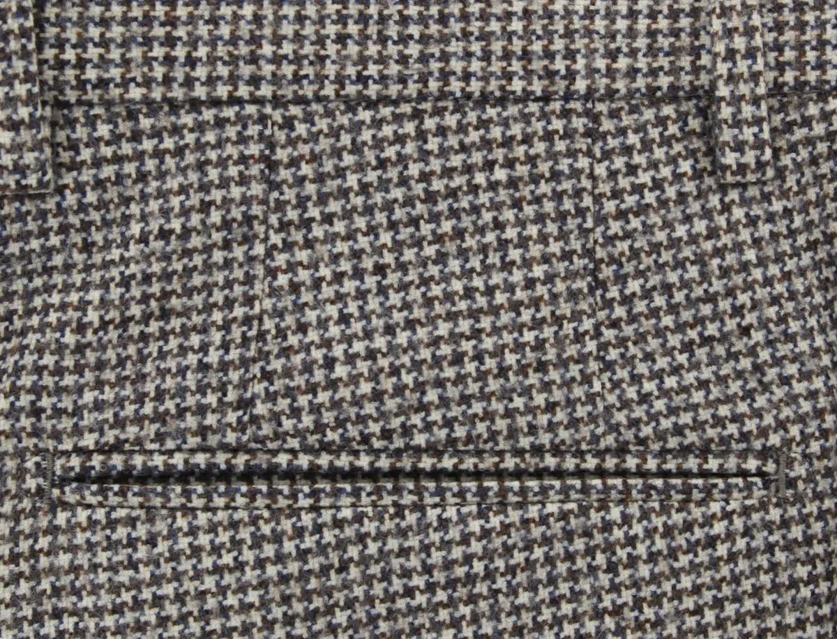 Incotex Cream Micro-Houndstooth Pants - Slim