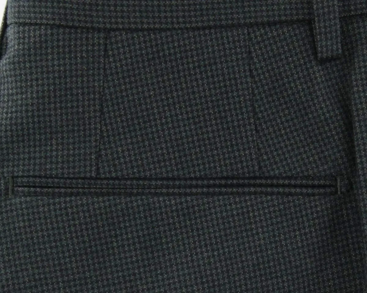 Incotex Dark Green Houndstooth Pants - Extra Slim