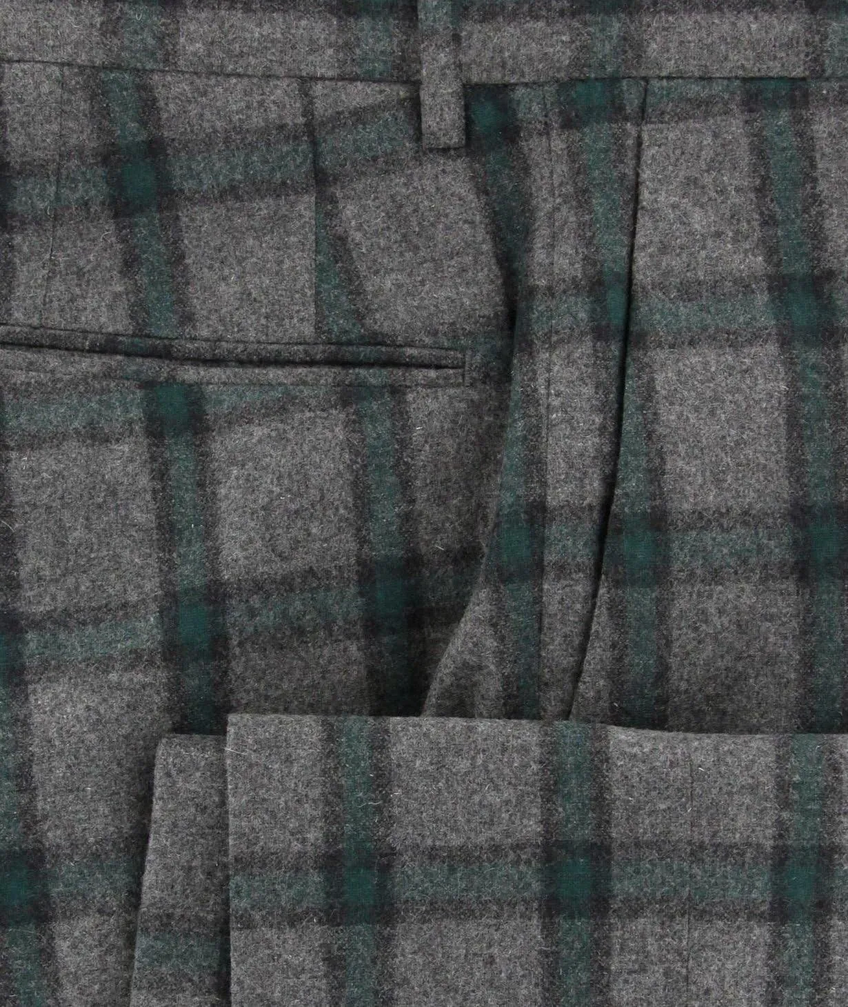 Incotex Dark Green Window Pane Pants - Extra Slim
